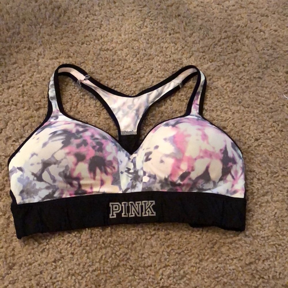 Pink sports bra
